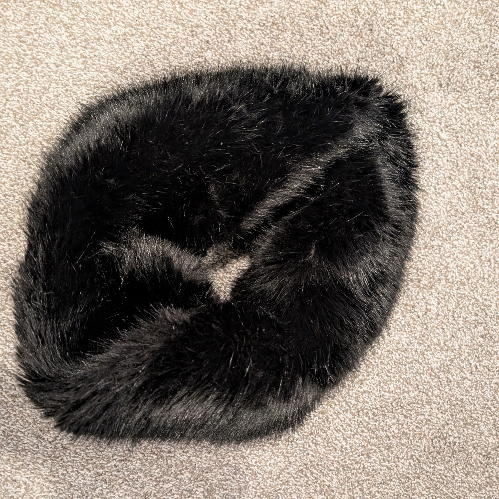 The Limited Black Faux Fur Scarf